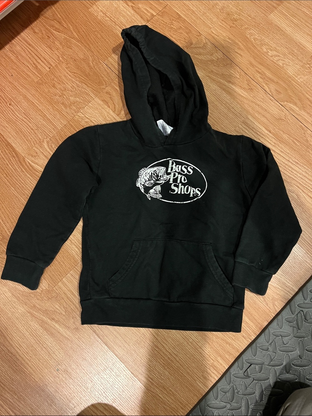 Bass Pro Shops Black Kids Hoodie with White Logo